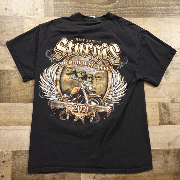 Sturgis Motorcycle Rally 2021 Black Graphic T-Shirt Men’s Medium - Picture 8 of 9